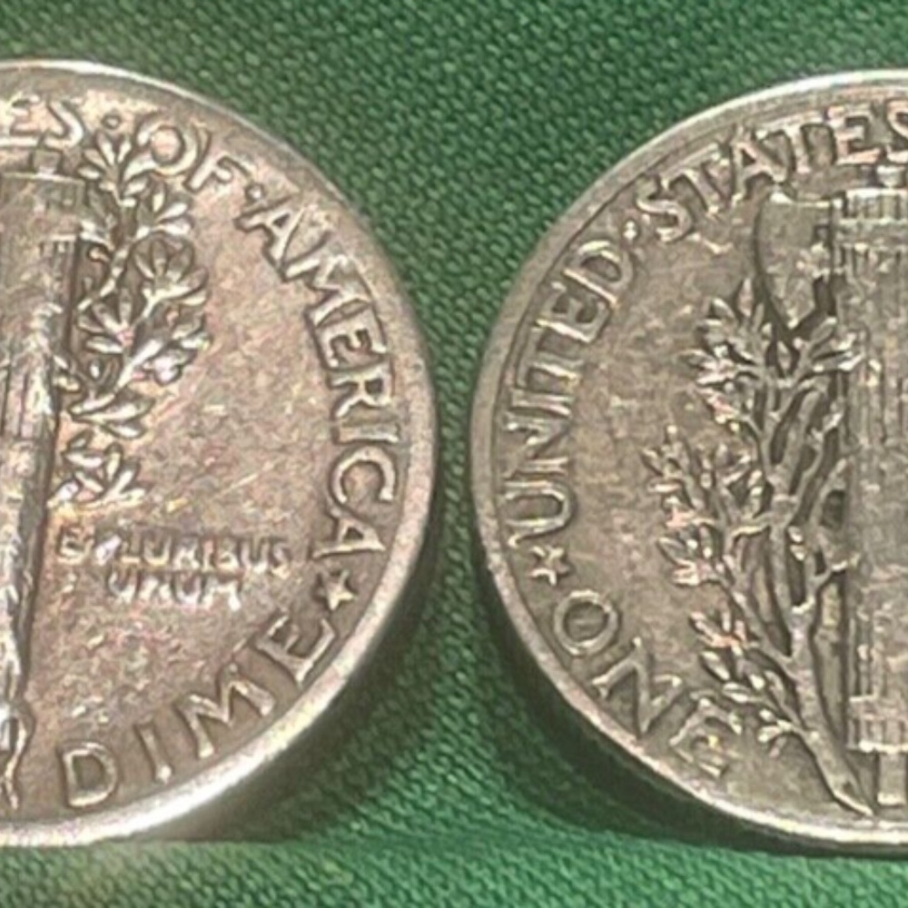 1945- 2 Mercury Head Silver Dimes Circulated Last Year  Issue (two) 203796319910 - Picture 6 of 6